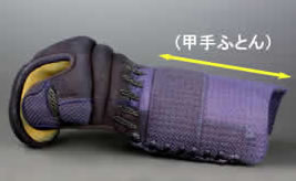 甲手（小手）の肘（布団）の長さ